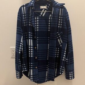 Aritzia Blue and White Plaid jacket